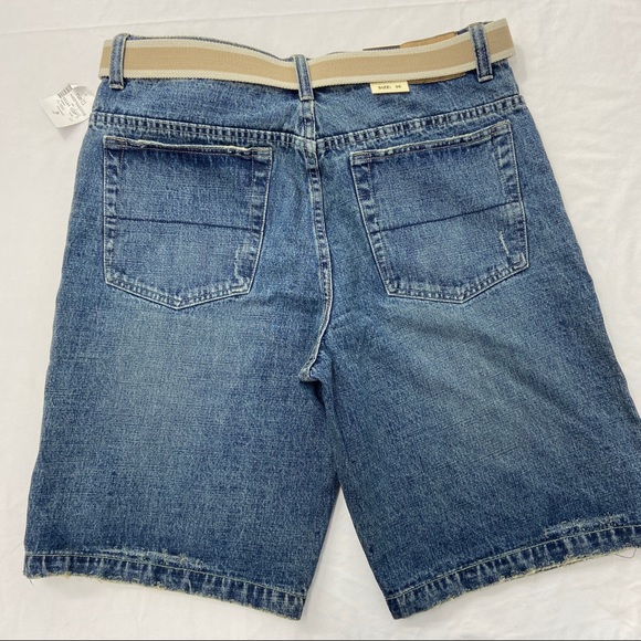 NEW Carbon Mens Dark Wash Distressed Denim Shorts - Picture 7 of 10